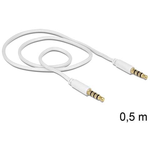 3.5mm - 3.5mm, 0.5m 0.5m 3.5mm 3.5mm Bianco cavo audio - Foto 1
